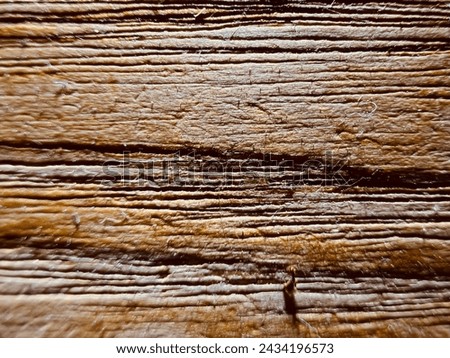 Macro shot of wood with warm tone, perfect for background. The picture shows detail of the wooden fibers.