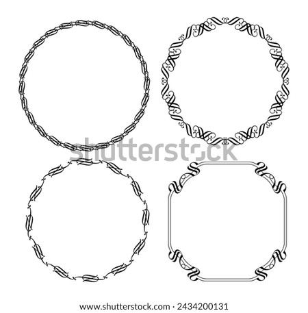Ornamental Black Circular Frame Art