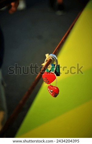 Love locks hang on the fence of the Love Lock Bridge the River, love image, holiday in love