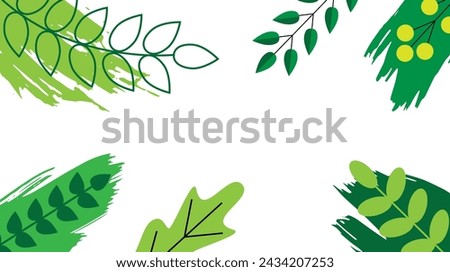 Floral Summer Background with Brush Strokes. Nature and vegetation concept vector art