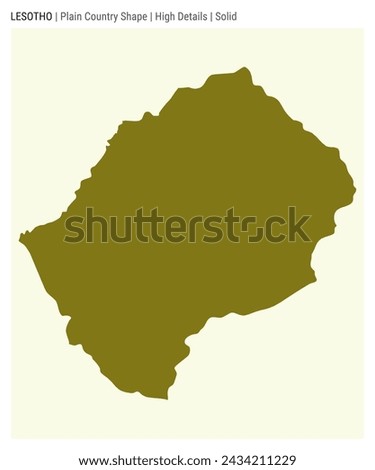 Lesotho plain country map. High Details. Solid style. Shape of Lesotho. Vector illustration.