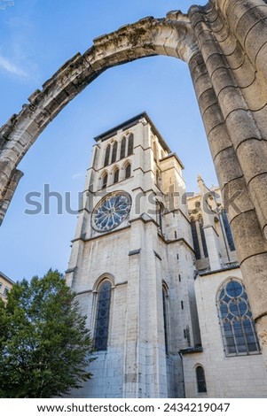 Cathedral saint jean baptiste in old town Lyon Royalty-Free Stock Photo #2434219047