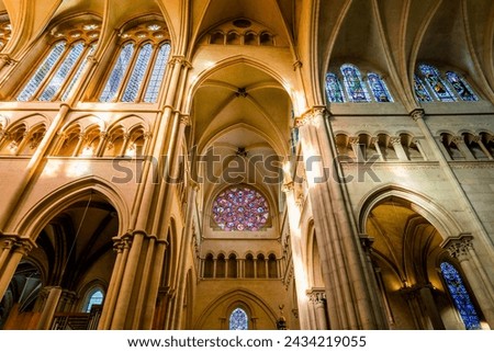 Cathedral saint jean baptiste in old town Lyon Royalty-Free Stock Photo #2434219055