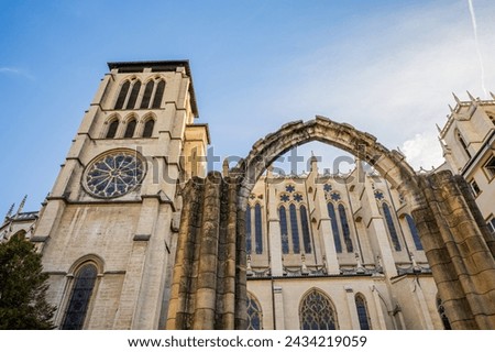 Cathedral saint jean baptiste in old town Lyon Royalty-Free Stock Photo #2434219059