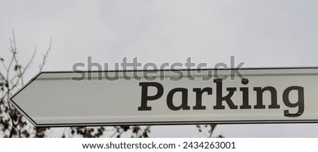 A close view on the brown and white parking sign.