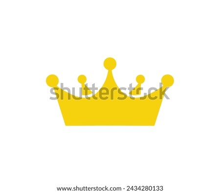 Golden crown symbol icon. Queens or kings crown. King emblem, royal symbols sign vector design and illustration.