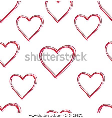 Textured Seamless Hearts Patterns - Illustration
