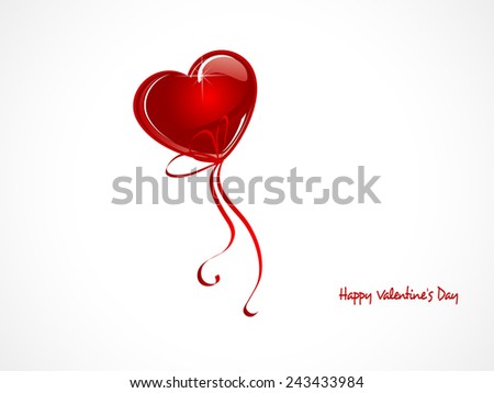 Valentine background with balloon and bow