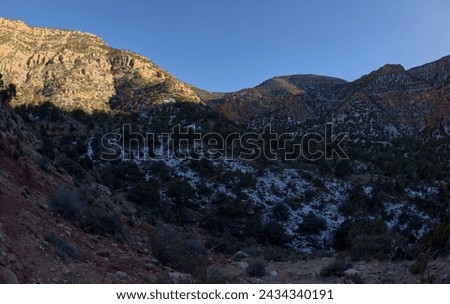 The cliffs of Waldron Canyon at Grand Canyon Arizona, southwest of Hermit Canyon in winter.