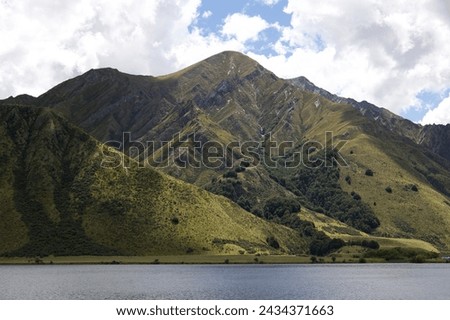 The Moke Lake - Mountain Lake in New Zealand on a Cloudy Day