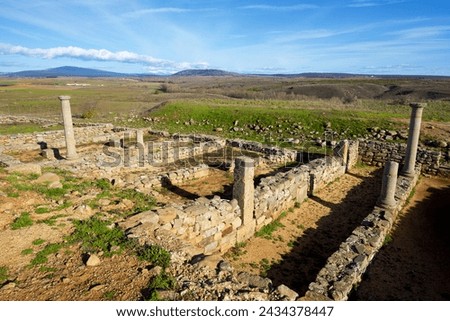 Columns in Celtiberian settlement in Garray, Soria Province, Castilla Leon in Spain.