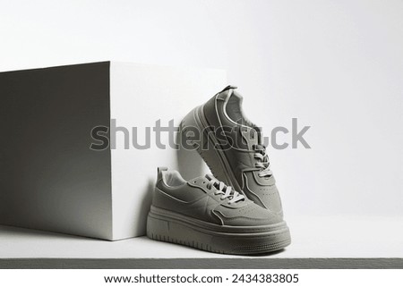 trendy sneakers. fashion shoes still life. gumshoes. stylish photo in the studio. Royalty-Free Stock Photo #2434383805