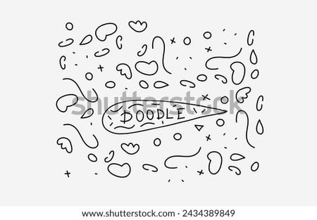 Doodle chaotic line. Contour vector drawing