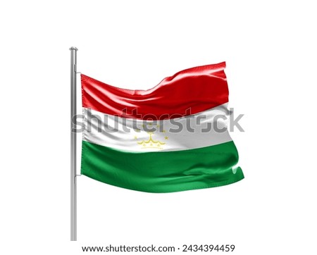 National Flag of Tajikistan. Flag isolated on white background with clipping path.