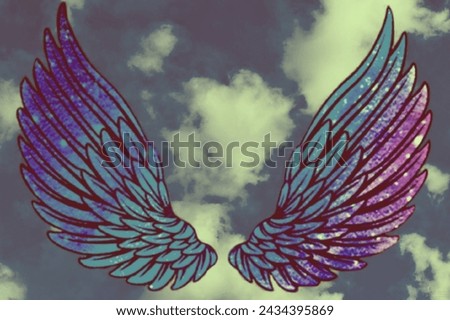 art of an angel wings on sky.
