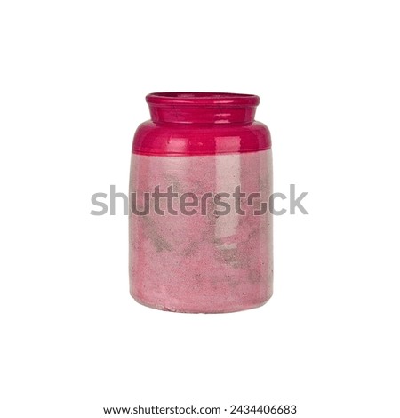 Ceramic vase, clay red porcelain. Jar to put flowers, utensils, pencils, pots, plants and more. Decorative object, ideal for the living room, patio or hallway. Craft gift isolated on white background