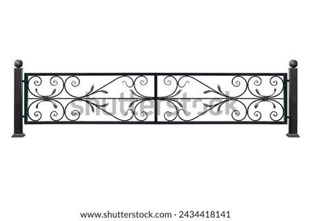 Light decorative fence.  Isolated on white background.