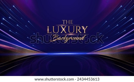 Blueand Gold Premium Background. Creative Stage Premium Luxury Template. Cool Anniversary Card. Grand Celebration Banner for Wedding and Engagement. Premium Thank You Design. Event Conference Post. Royalty-Free Stock Photo #2434453613