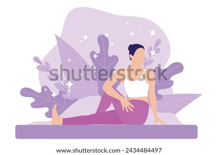 Yoga Activity Flat Design Illustration