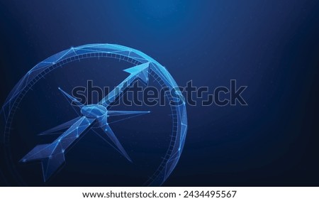 compass direction to target success on blue background. Work navigation strategy. business aiming achievement to goal. vector illustration fantastic digital design.  Royalty-Free Stock Photo #2434495567