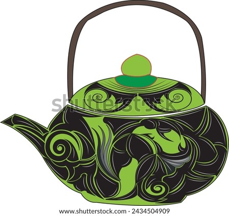 Japanese teapot art vector image

