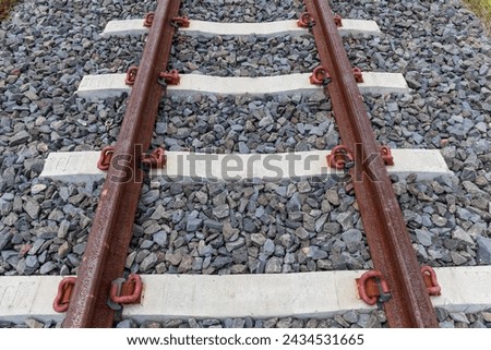 A railroad tracks on background Royalty-Free Stock Photo #2434531665