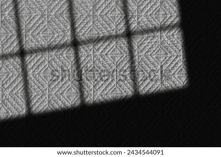 Abstract windows falling shadow on concret background wall. Transparent blurry shadow of window of morning sun light.