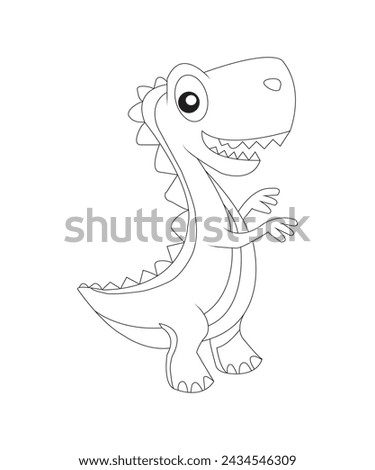 dinosaur coloring page for kids and adults black and white coloring book page