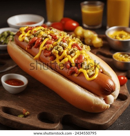 A picture of a delicious American hot dog