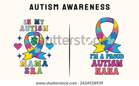 Autism awareness, Autism, In April we wear blue, Autism shirt design, Autism awareness T Shirt Design Bundle.