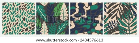 White Seamless Color Flora Lines Pattern. Blue Repeated Fashion Spring Decor, Seamless Collection. Hippie Seamless Decoration Jungle Illustration Design. 