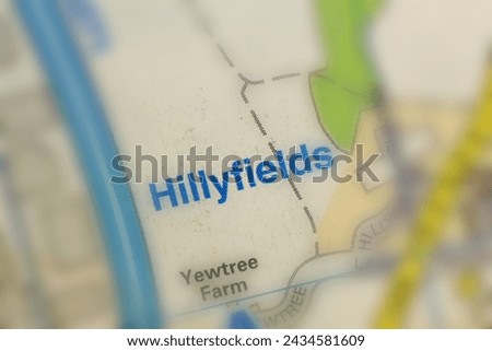 Hillyfields, Southampton in Hampshire, England, UK atlas map town name of the area tilt-shift