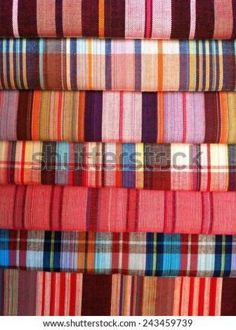  plaid Cotton fabric of colorful background and abstract texture wall 