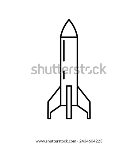 Rocket icon vector. Simple outline rocket sign eps 10