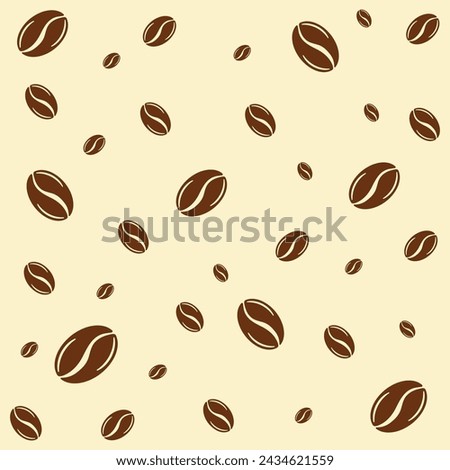 Seamless Coffee Bean Pattern Background Vector Design.