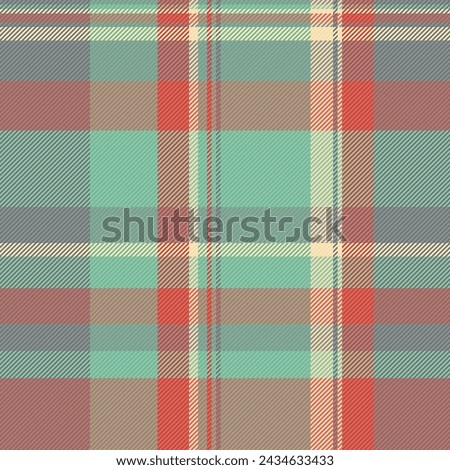 Textile tartan pattern of background plaid texture with a seamless vector check fabric in grey and red colors.