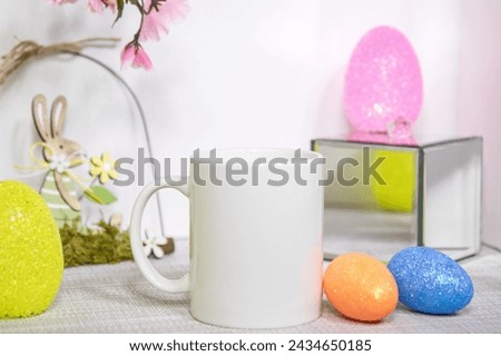 Easter white porcelain mug mockup