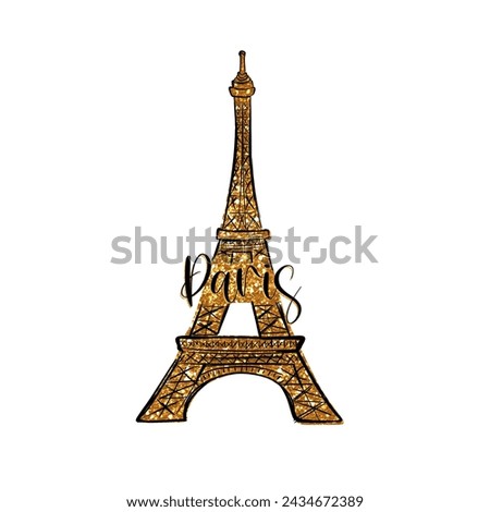 Eiffel Tower glitter clip art