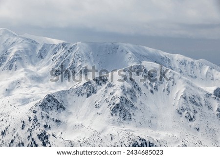 Beautiful winter landscape in the Polish mountains