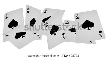 Ace of spades. Flying playing cards, ace of spades isolated on white background.
