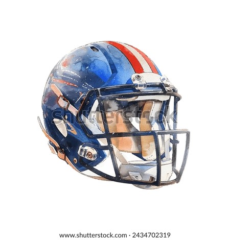 american football helmet vector illustration in watercolour style