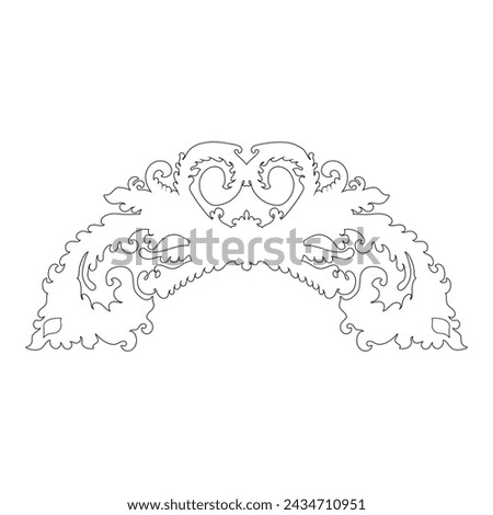 Classic pattern design (line) with floral concept in vector file for decorative elements. Linear style marks for mobile concept, web, poster, flyer, other design art.