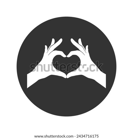 Two hands in the form of a heart icon love sign vector