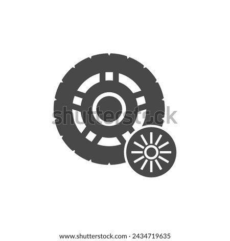 Summer car tire vector icon