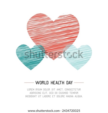 World Health Day Line Art Minimal Design Vector