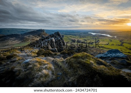 Hen Cloud at the Roaches during a winter Sunset