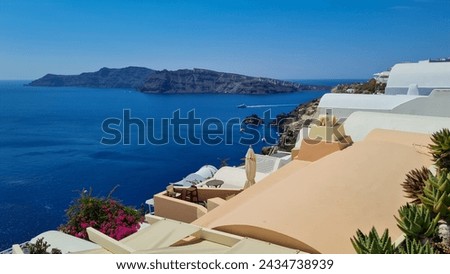 santorini greek blue sea vacation