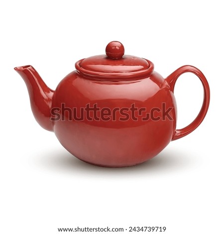 Realistic teapot.3d teapot on white background Royalty-Free Stock Photo #2434739719