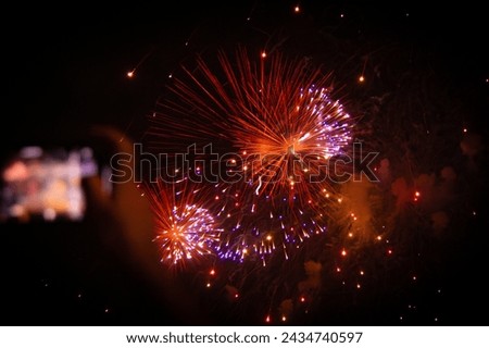 Person taking a picture of fireworks