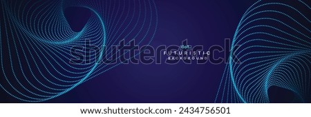 Abstract Blue, Green Gradient Flowing Dot Waving Particle geometric Technology Background. Digital Futuristic Purple, Pink Gradient Dotted Wave. Concept For Science, Music cover, website, header Royalty-Free Stock Photo #2434756501